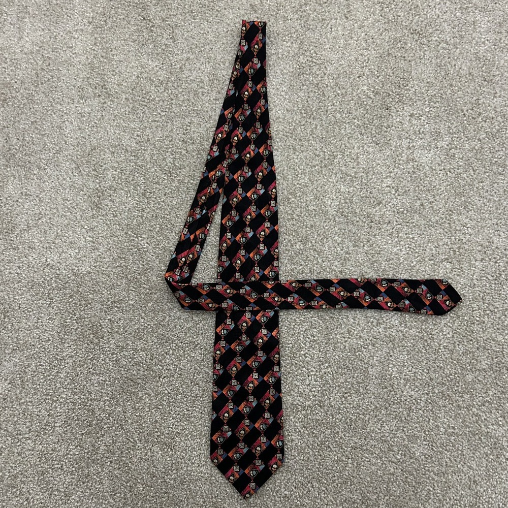 Brioni Roma Men's Silk Tie Hand Made In Italy Geometric Pattern - Picture 2 of 6